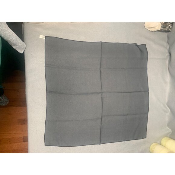 Black Vina Polyester Scarf 100% Made In Japan 23-Inch Square - Picture 4 of 7